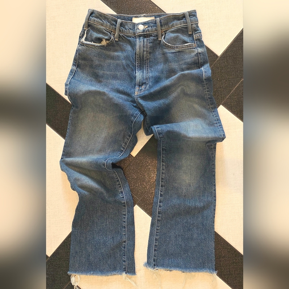 Mother Superior The Hustler Crop Flare Raw Hem Size 27